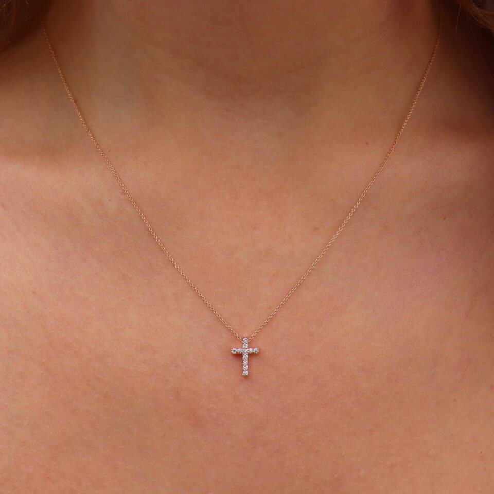 Цепочка с подвеской "Крест с бриллиантами"
