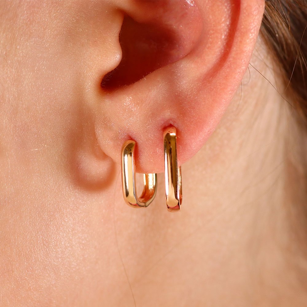 Zelta auskari "Kvadrātveida stīpiņas"