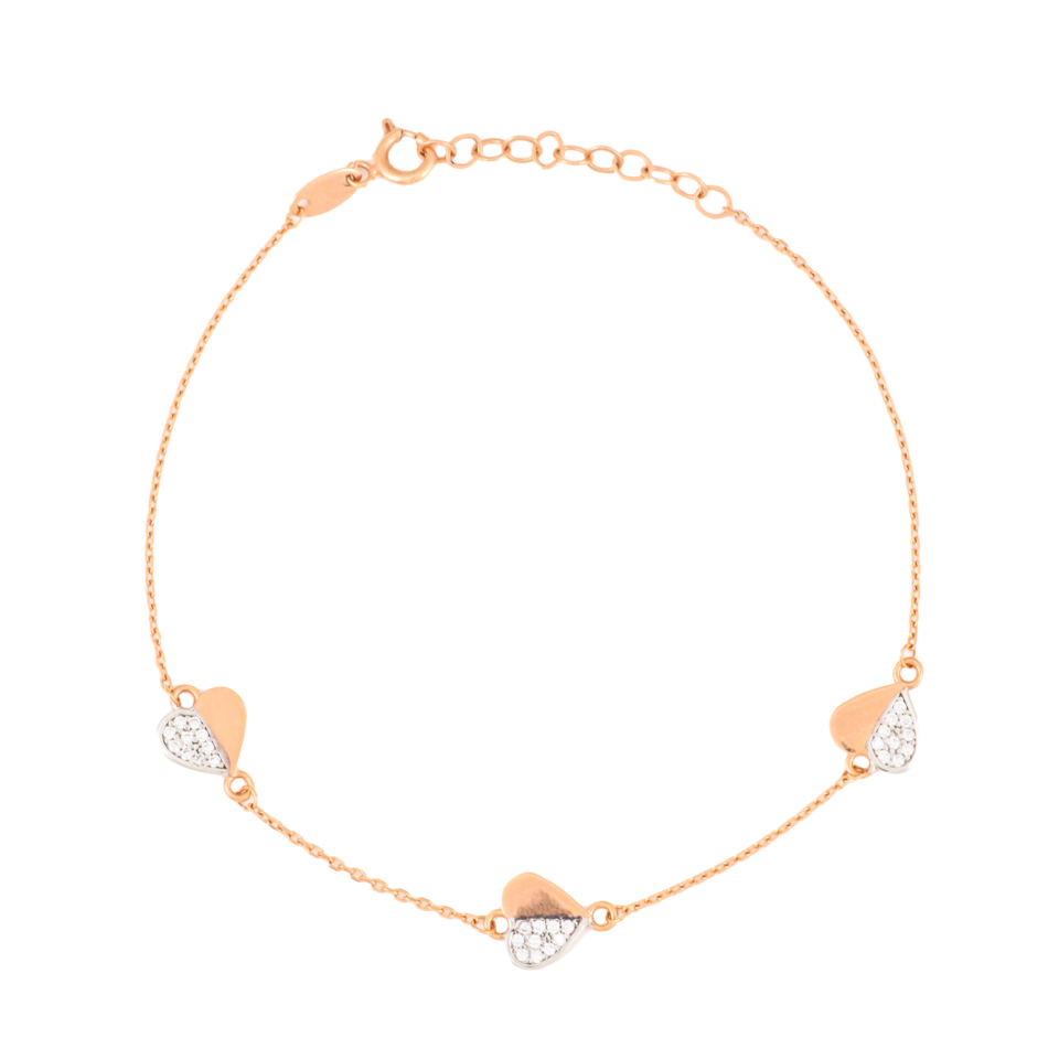 Золотой браслет "Сердце"