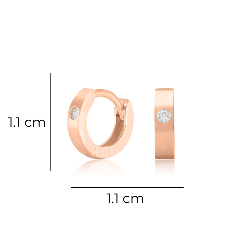 Goldohrringe "Ringe" mit Zirkonen