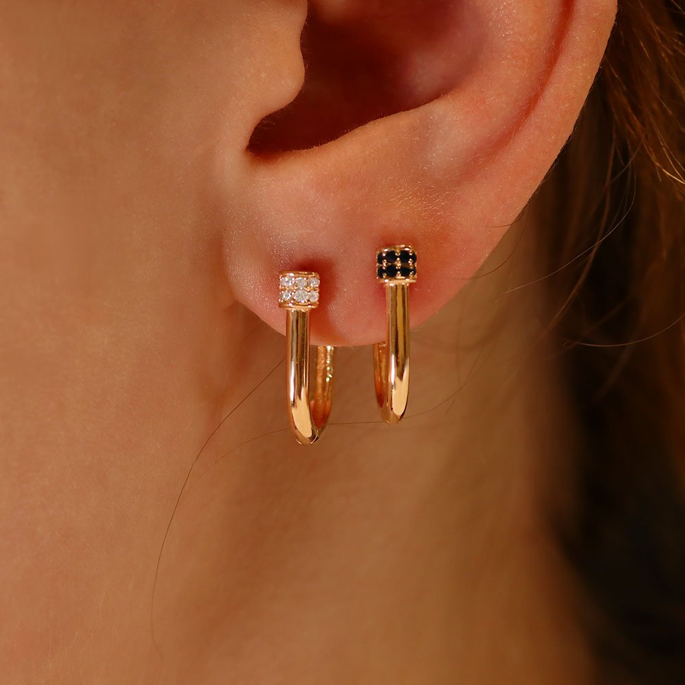 Kuldsed kõrvarõngad "Ruudukujulised rõngad"