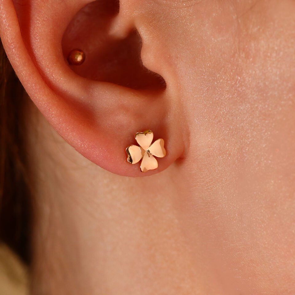 Auksiniai auskarai "Dobilas"