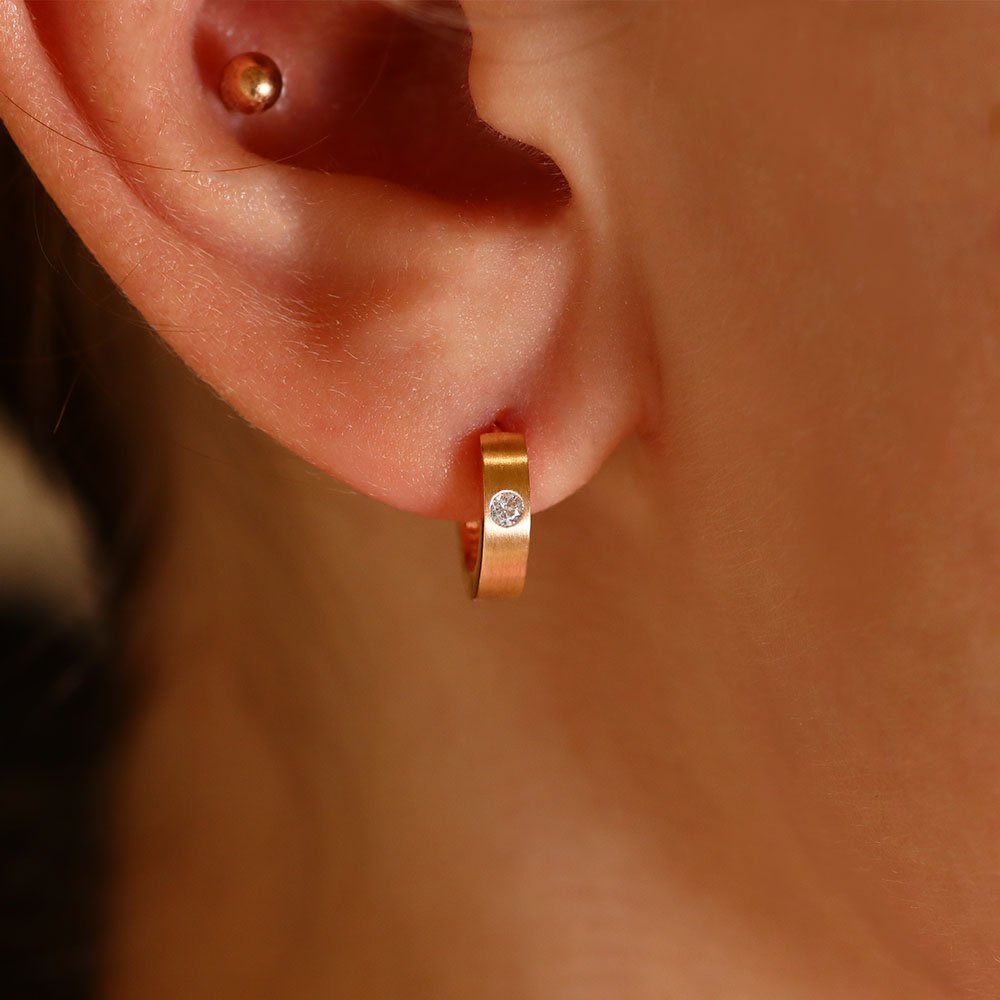 Goldohrringe „Sets mit Zirkonen“