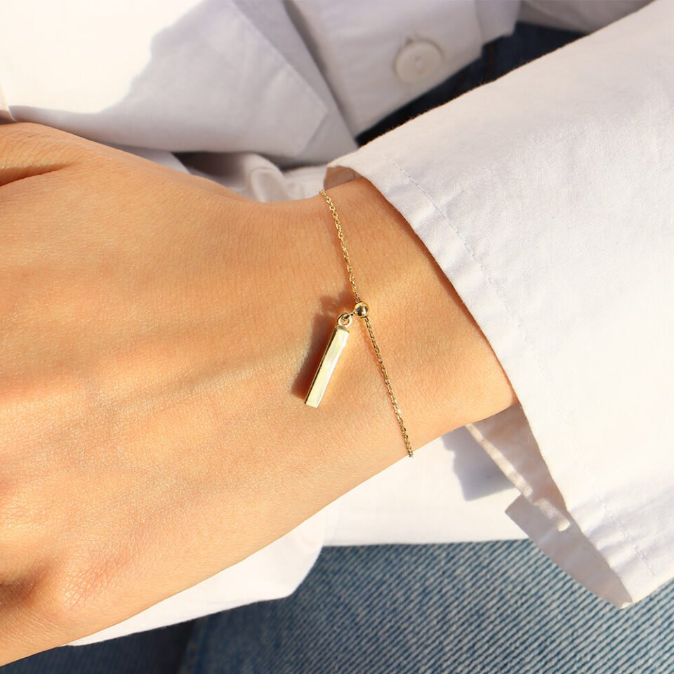 Золотой браслет "Башня"