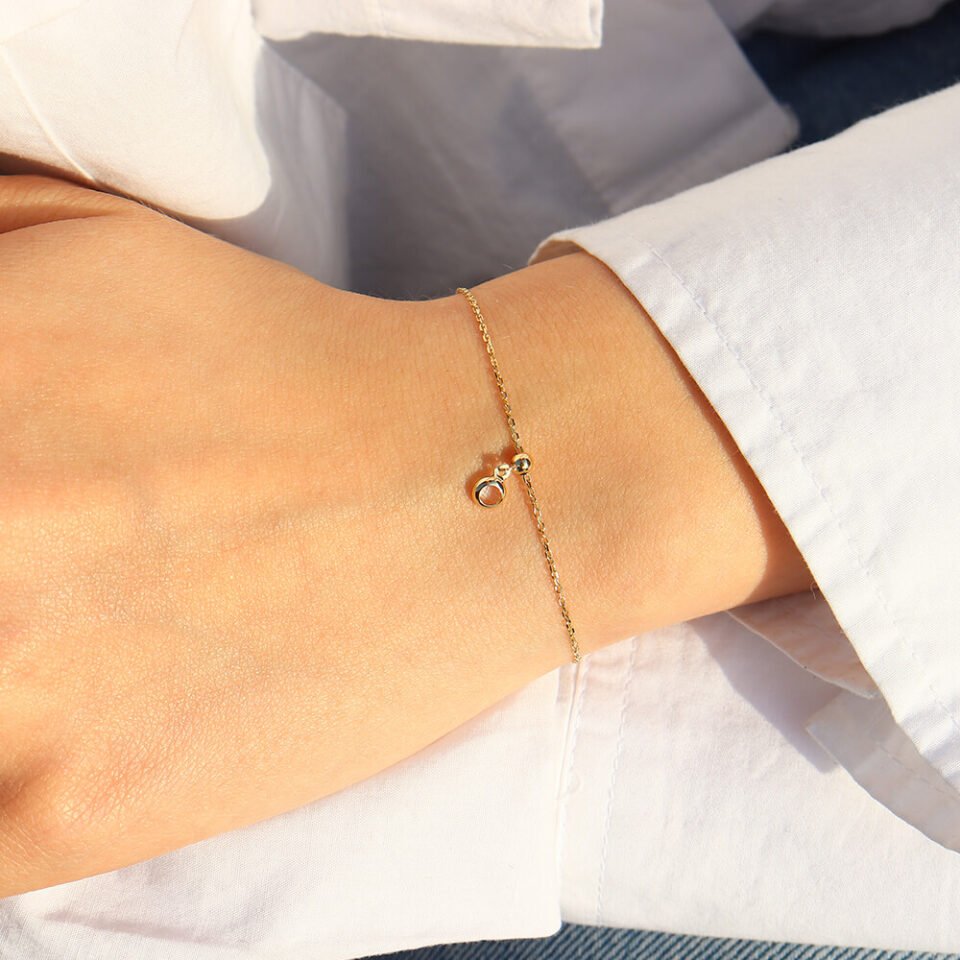 Золотой браслет "Глаз циркон"