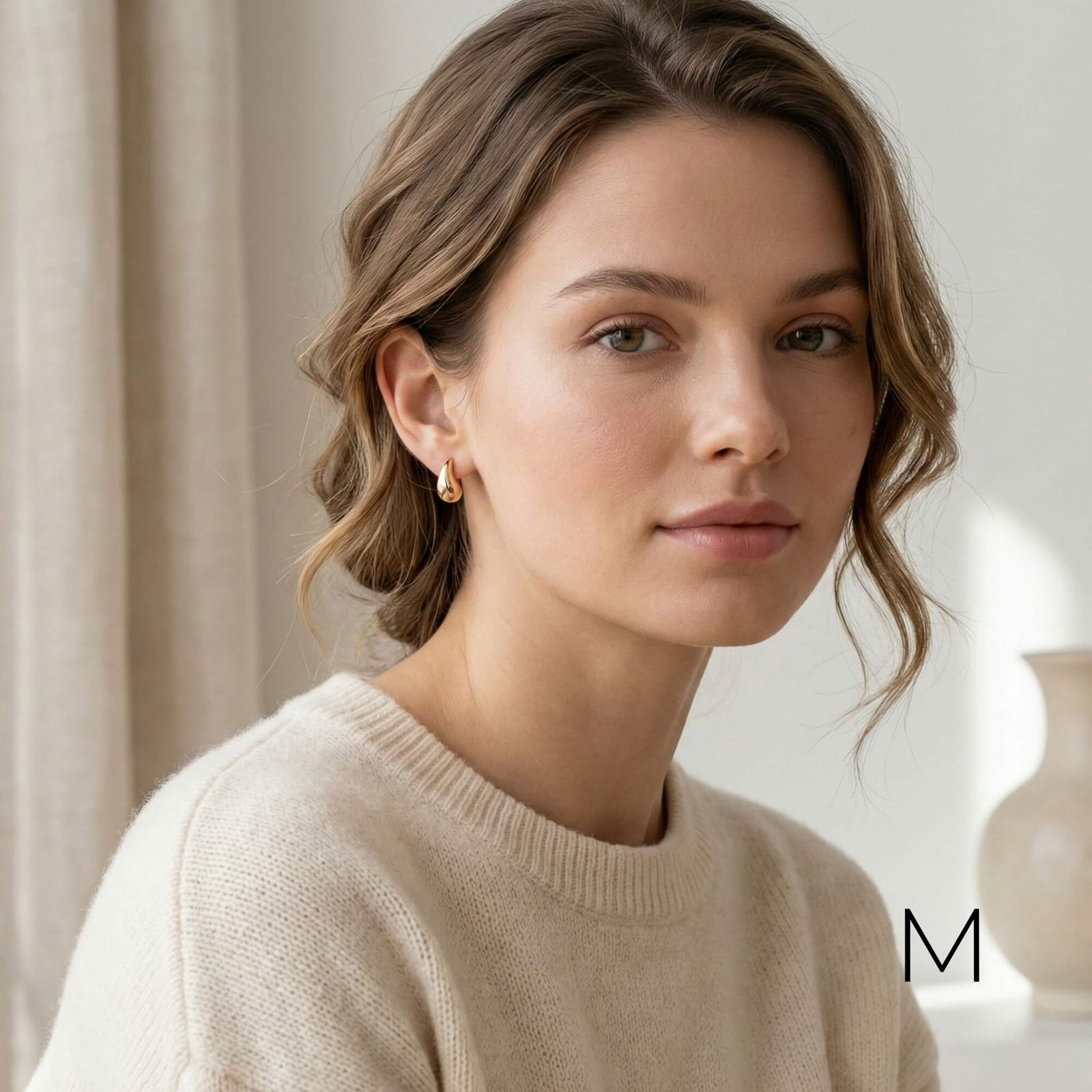 Gold earrings "Drop"