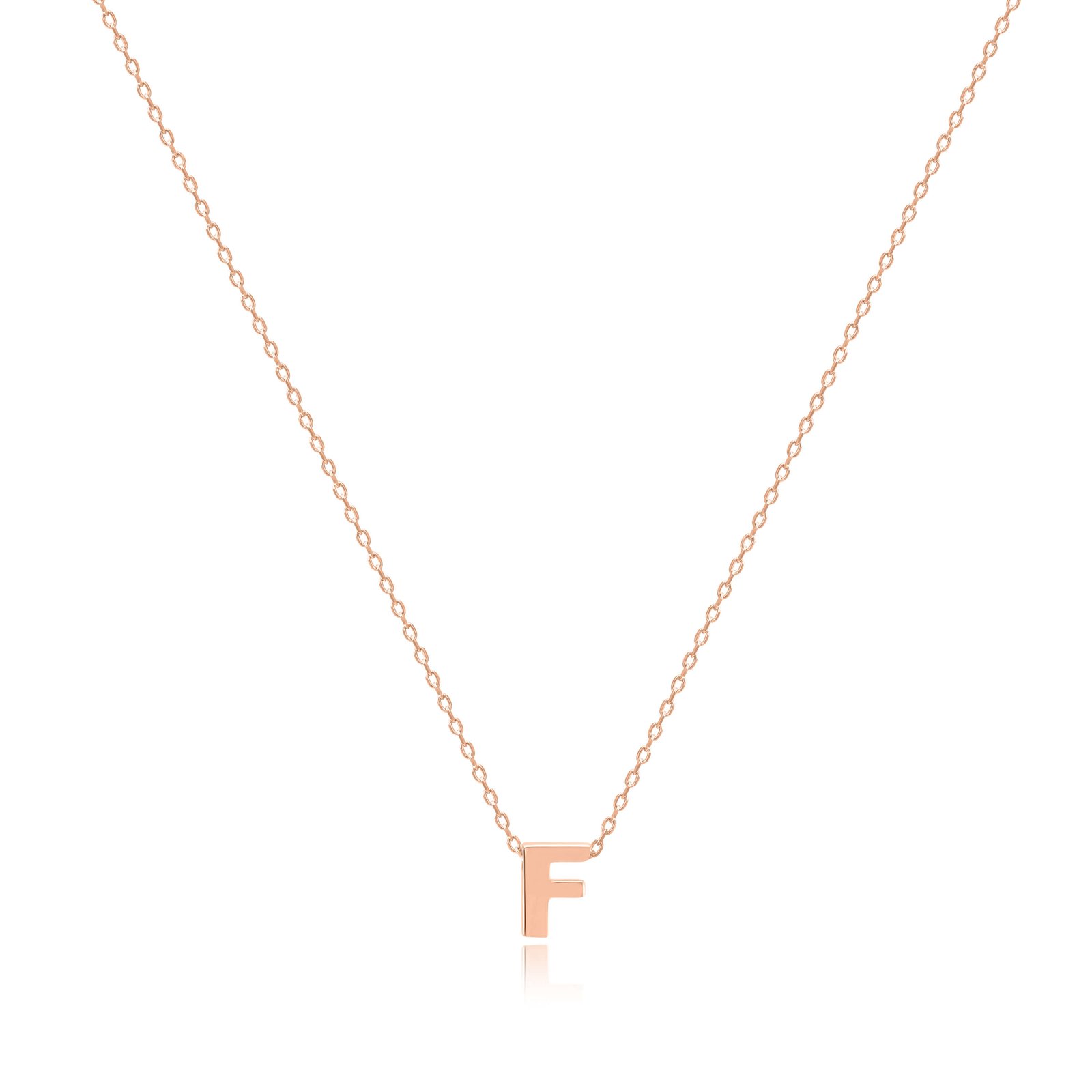 Gold chain with pendant letter "F"