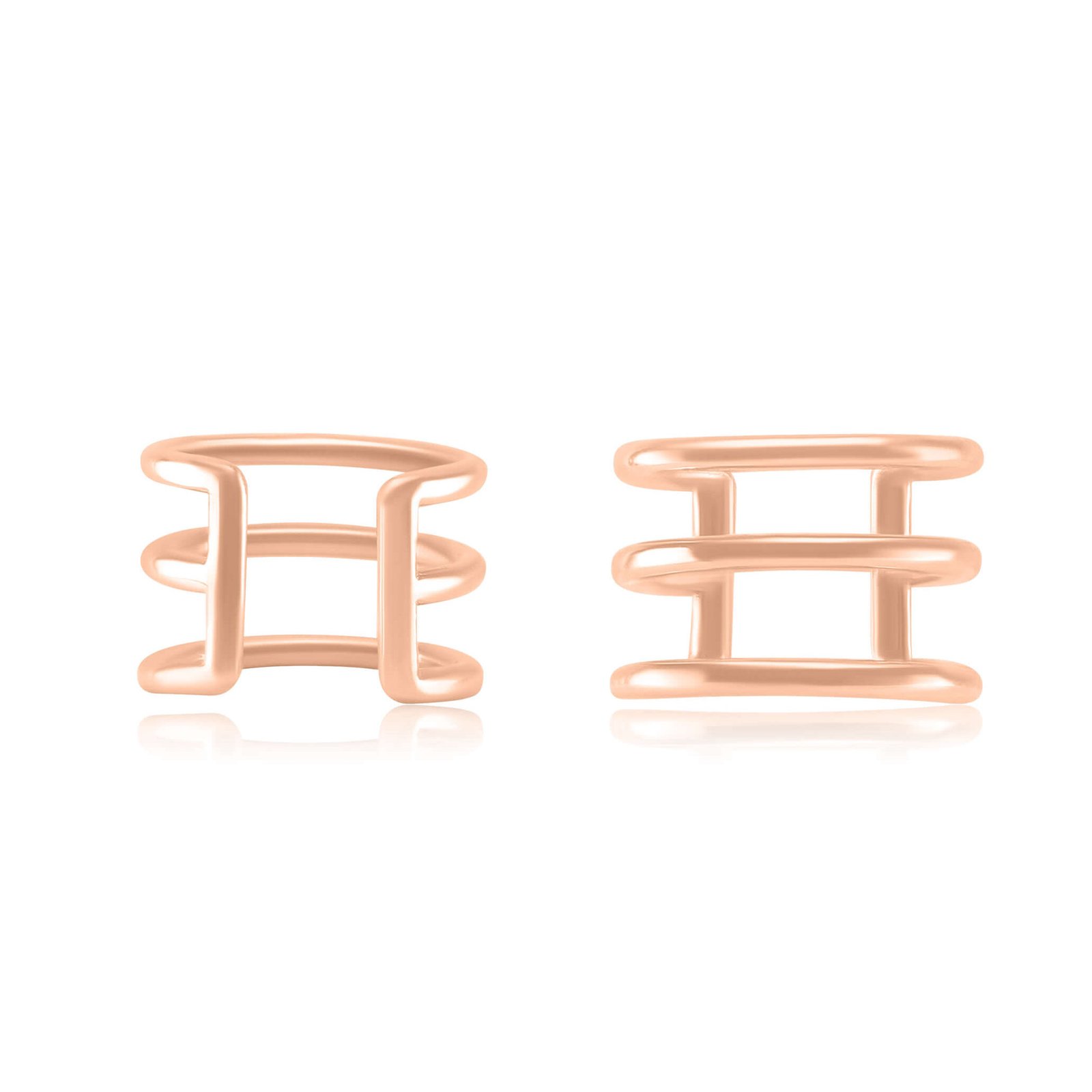 Złote kolczyki na chrząstkę "Triple band"