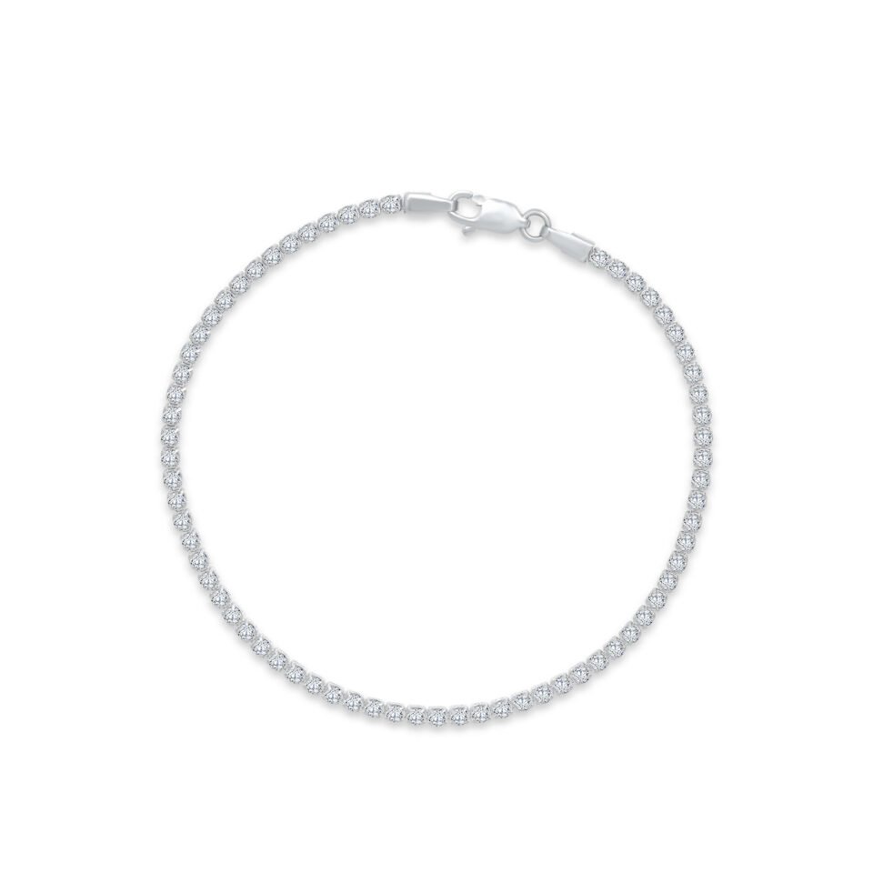 Valgest kullast tennise käevõru tsirkoonidega