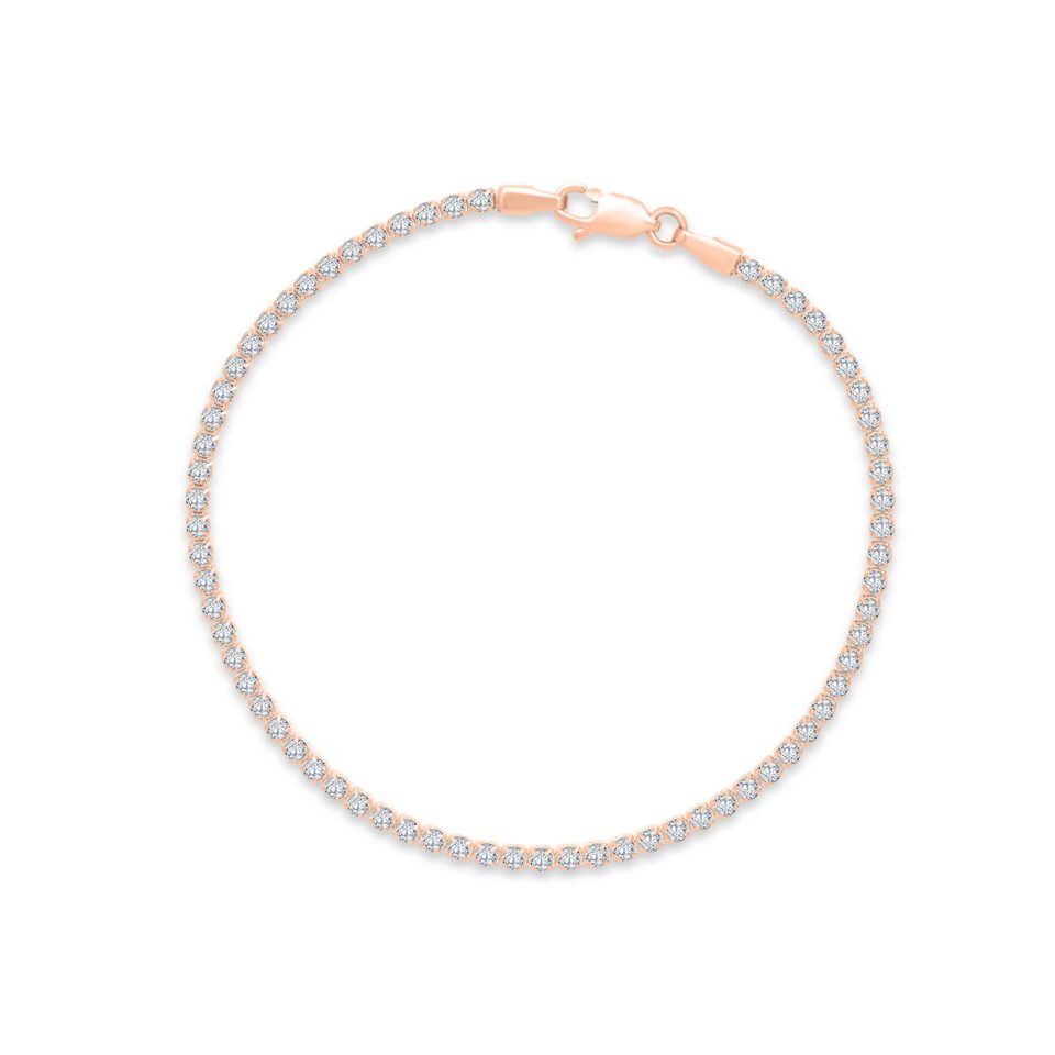 Rooskuldne tennise käevõru tsirkoonidega