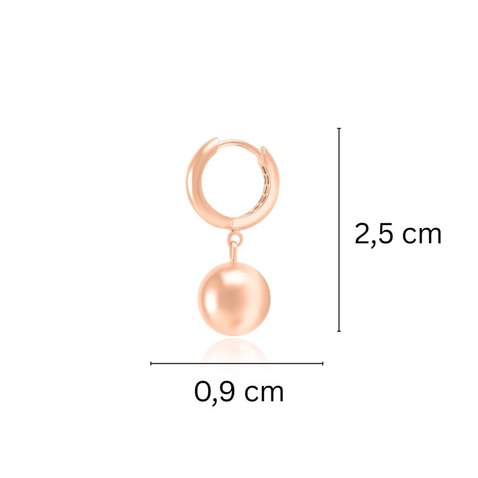 Złote kolczyki z zapięciem angielskim "Bubbles" wymiary