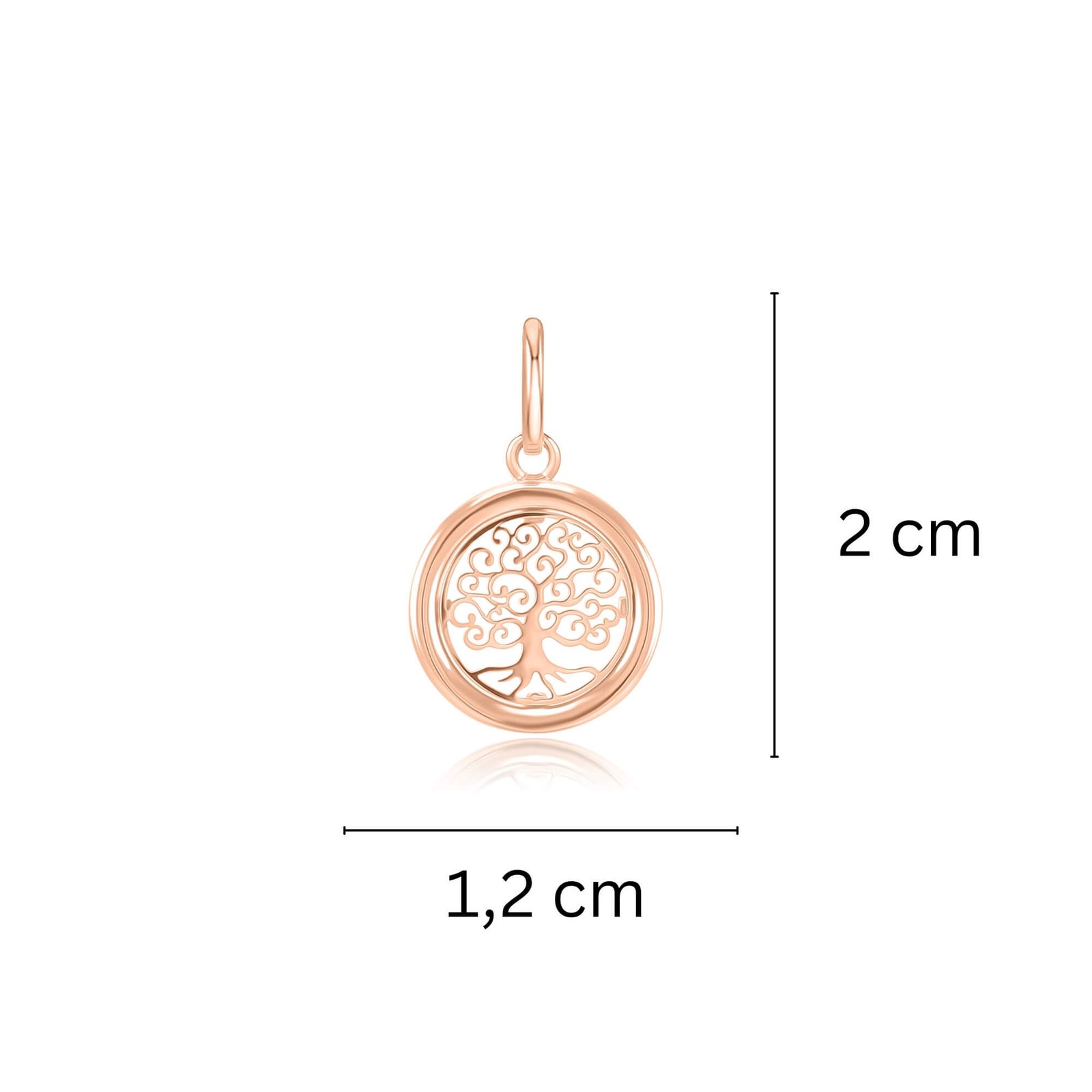 Kuldse ripatsi "Elupuu" mõõdud