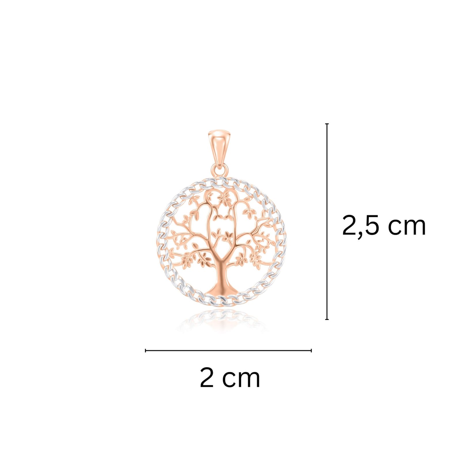 Золотая подвеска "Древо жизни" размеры