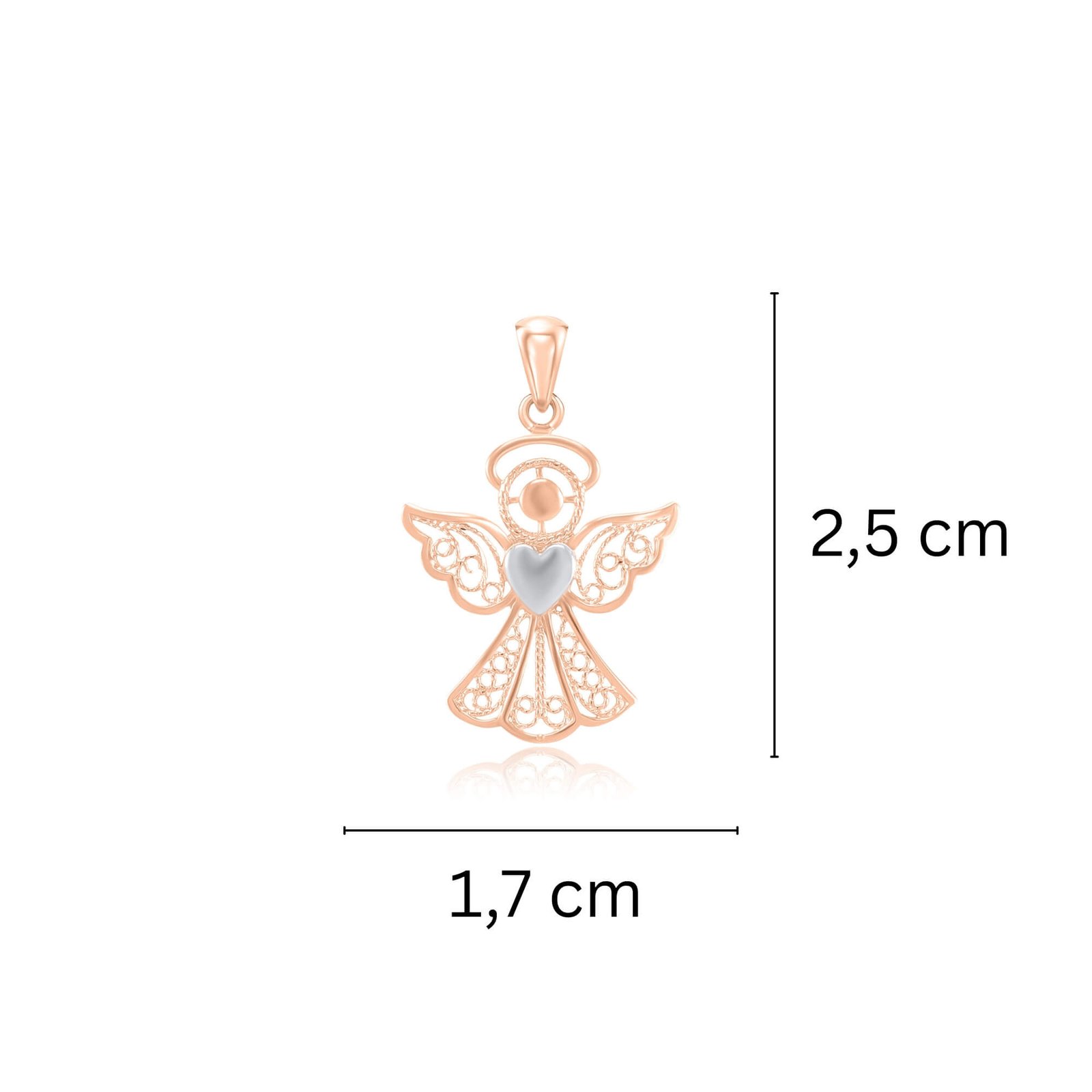 Kuldse ripatsi "Kaitseingel" (Väike Ingel) mõõdud