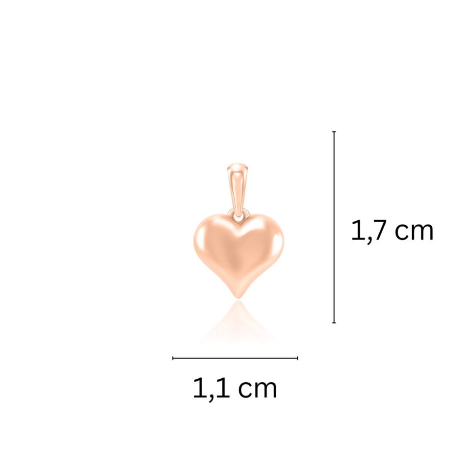 Kuldse ripatsi "Süda" mõõdud