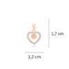 Maße des Goldanhängers „Herzen mit Zirkonen“