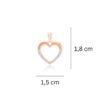 Золотая подвеска "Сердце с циркониевой каймой" размеры
