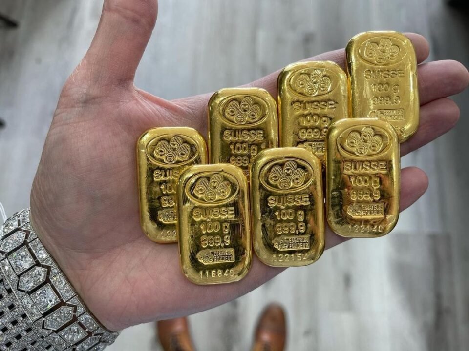 24 karātu 999 proves zelta stieņi