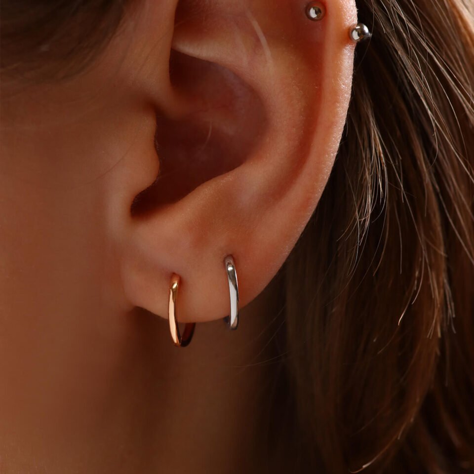 маленькие золотые серьги комплект