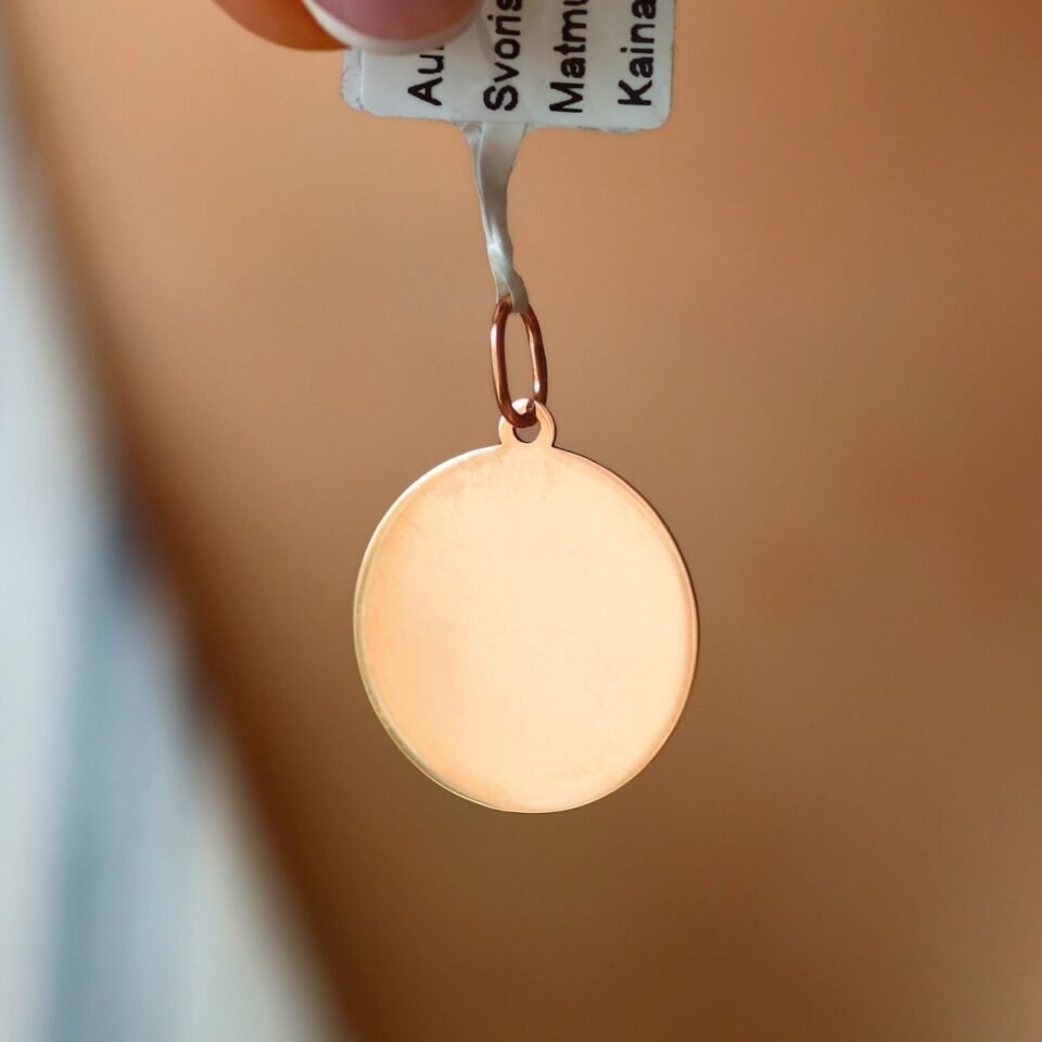 Золотой кулон "Тарелка"