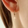 Gold earrings "Crosses"