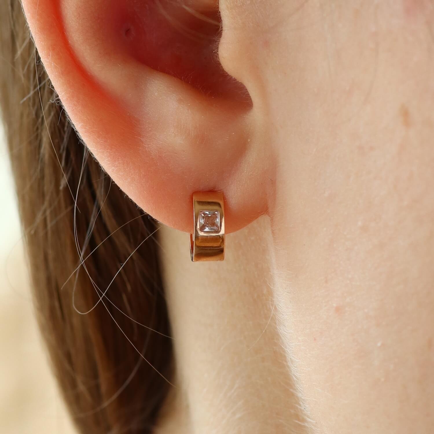 Gold earrings "Rings" (rings)