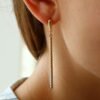 Long gold earrings