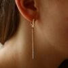 Long gold earrings