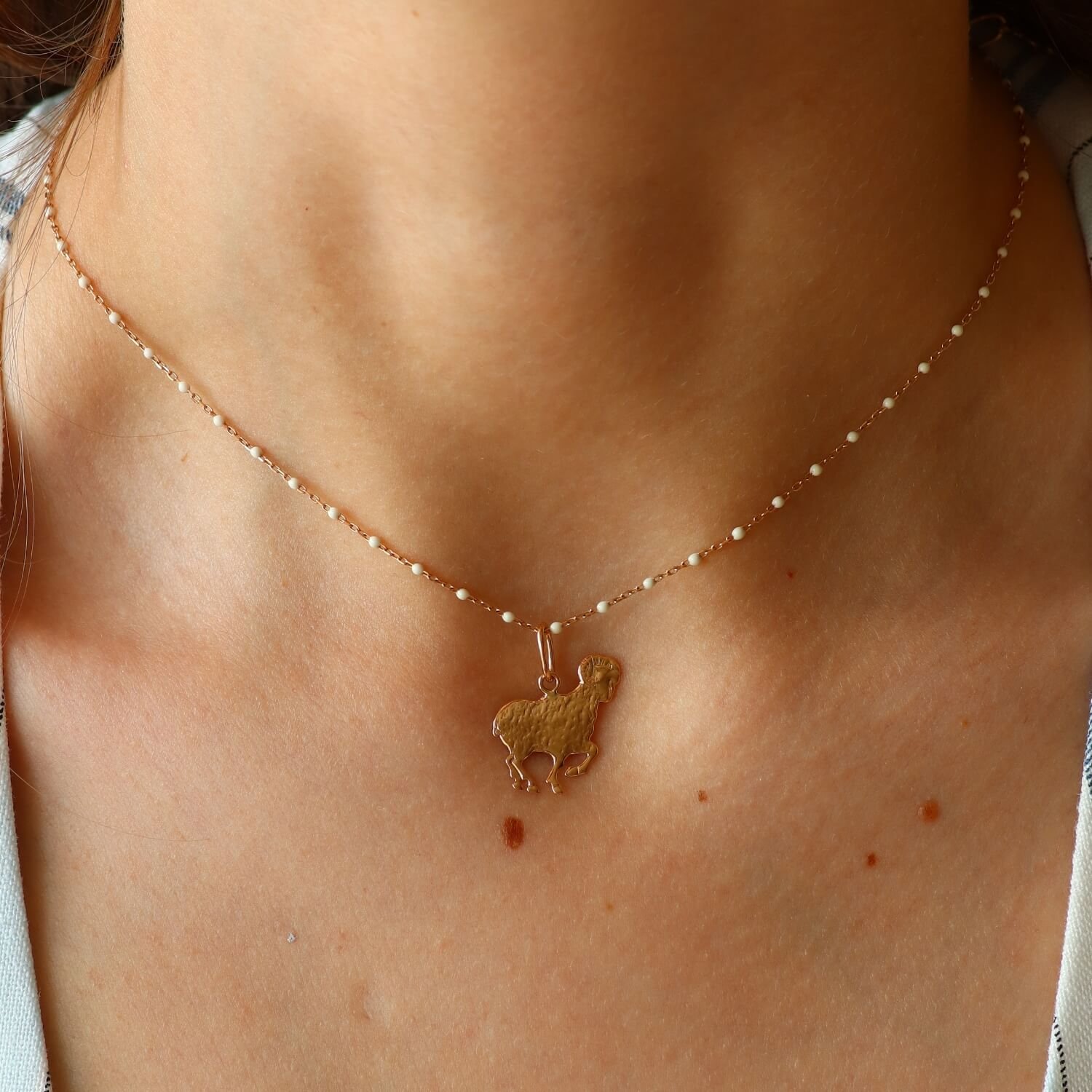 Gold pendant zodiac sign "Aries"