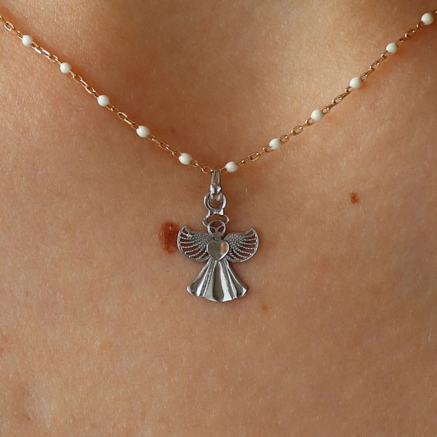White gold pendant "Guardian Angel" (little angel)