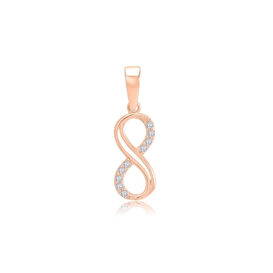 Gold pendant "Infinity with zircons"