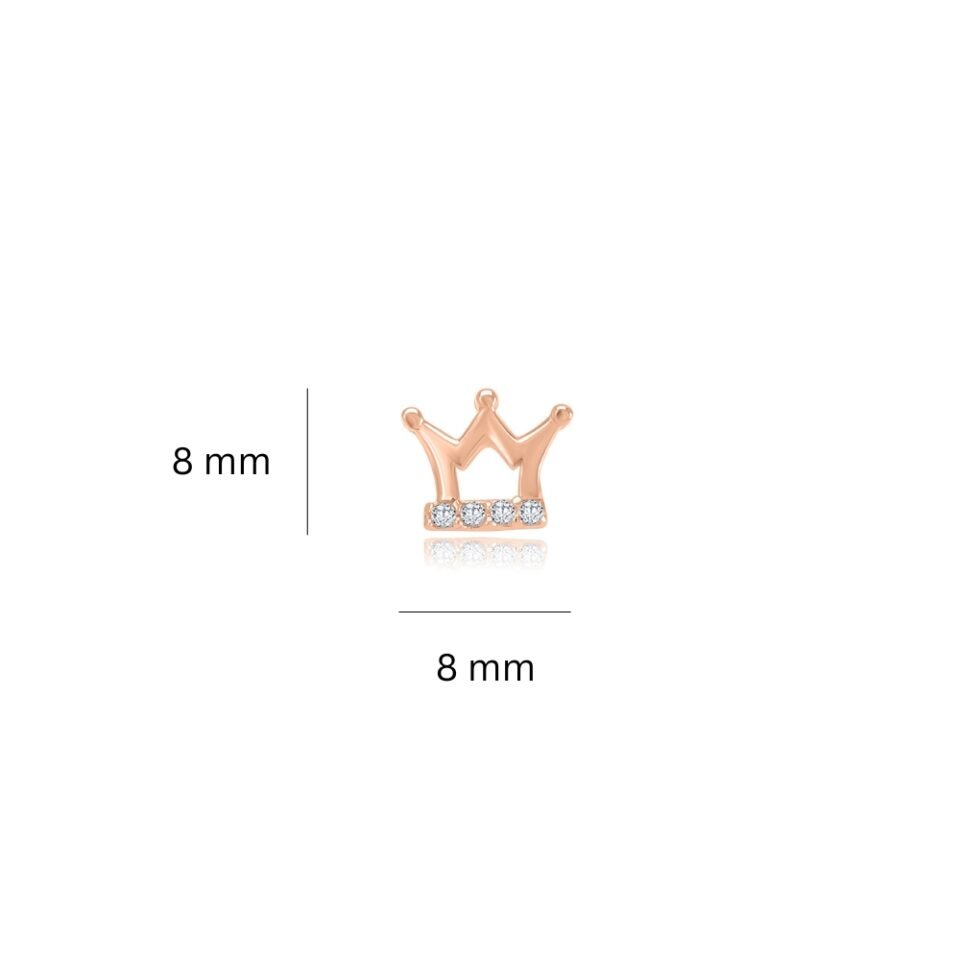 Золотые серьги "Корона" размеры