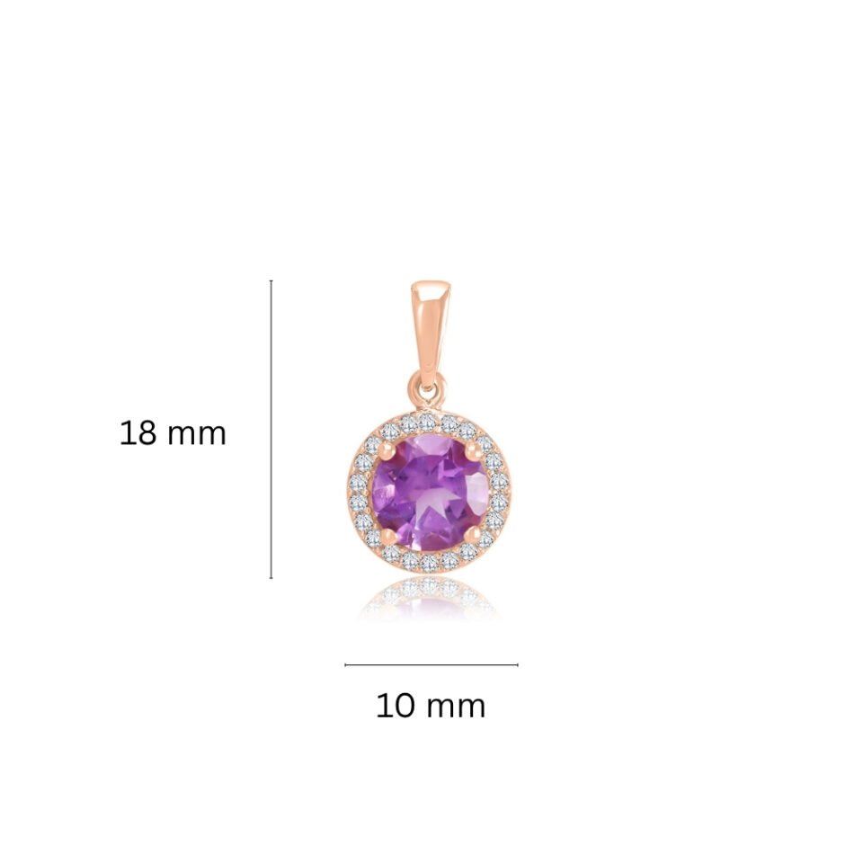Gold pendant with amethyst Dimensions