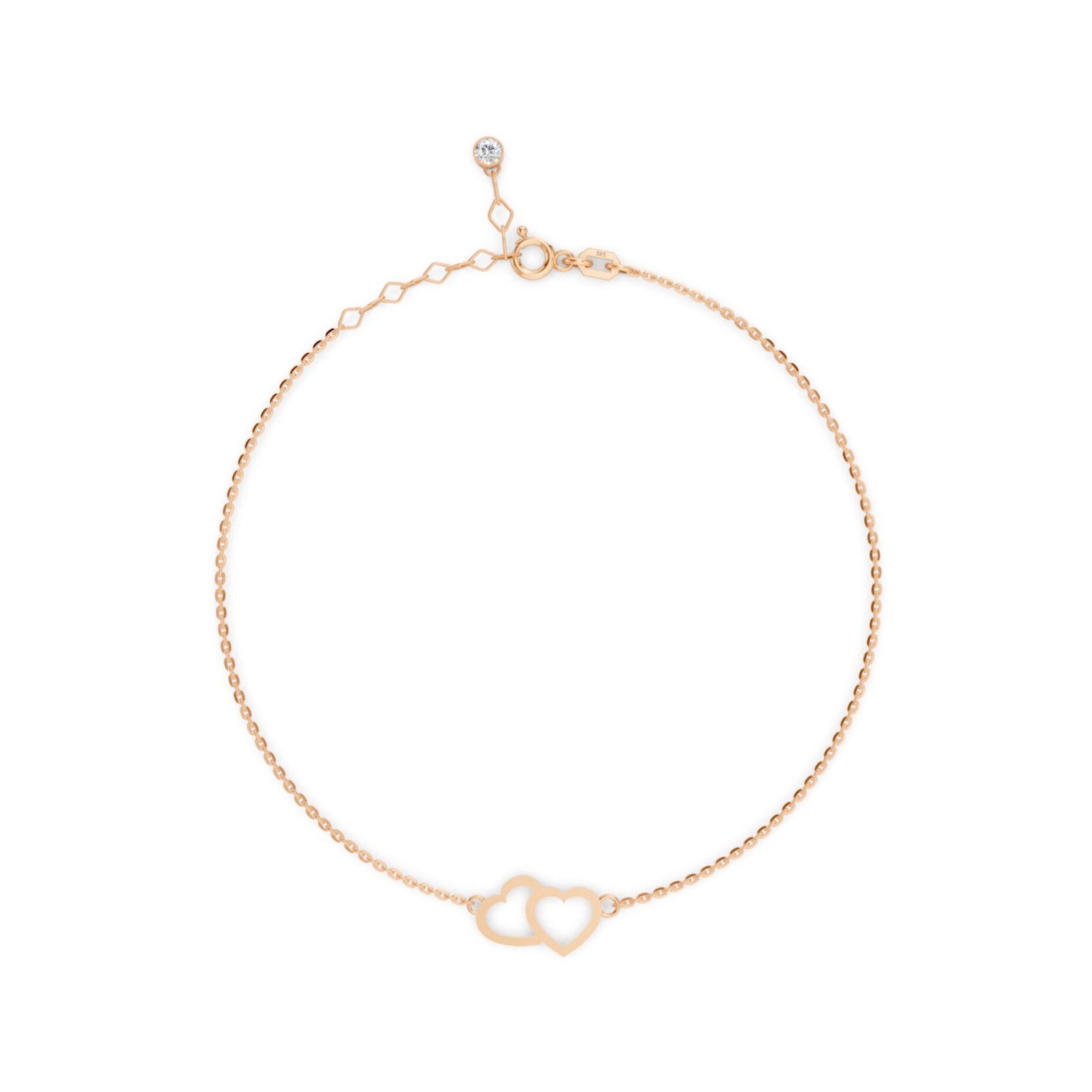 Złota bransoletka z serduszkami