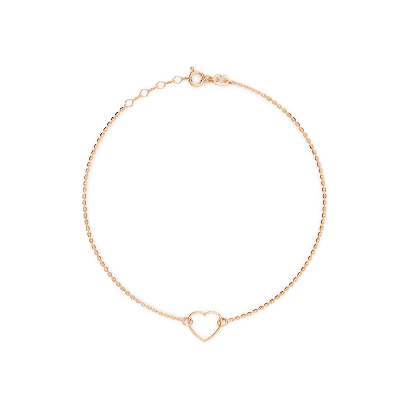 Золотой браслет "Сердце"