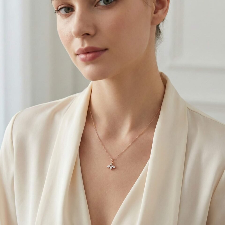 Gold pendant Kitty on the neck